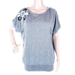 Joseph Abboud Women Blouse Button Sleeves Off Shoulder Size XL - NWT